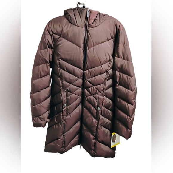 Kenneth Cole reaction long down coat with hood - Picture 1 of 3